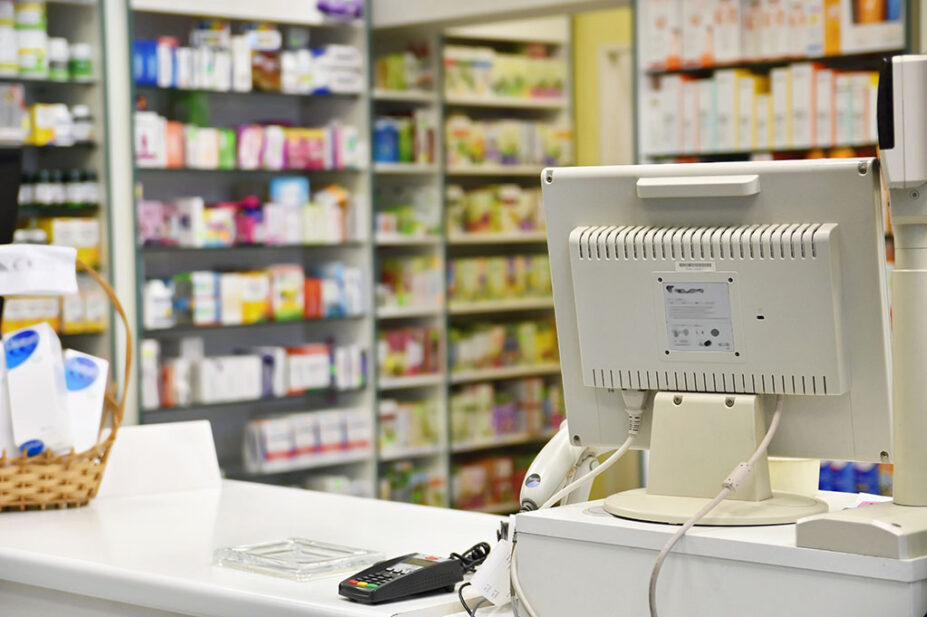 An image of a pharmacy checkout