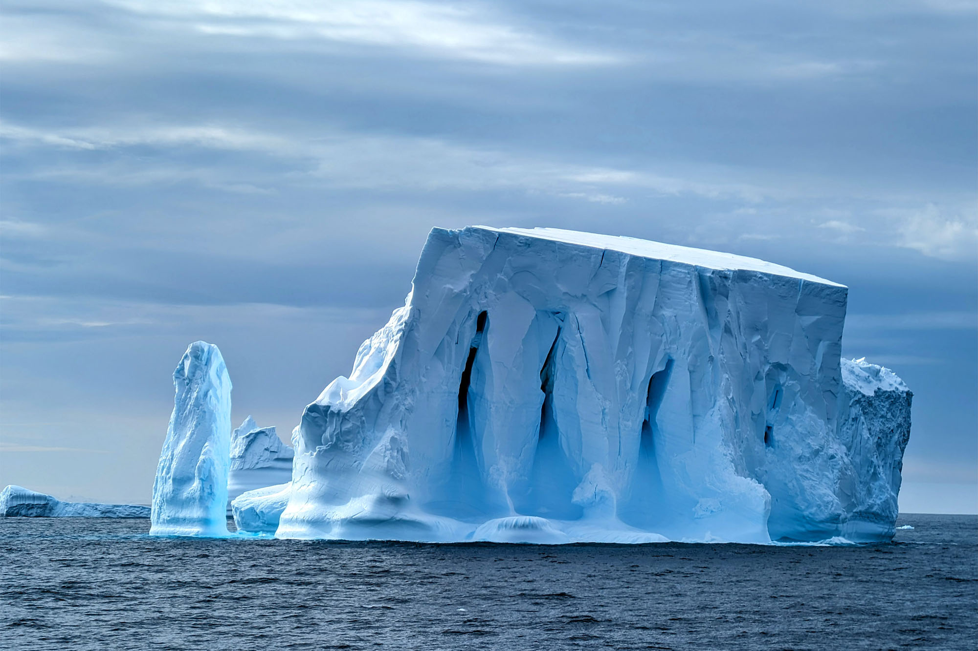 Photo of a soft blue iceberg