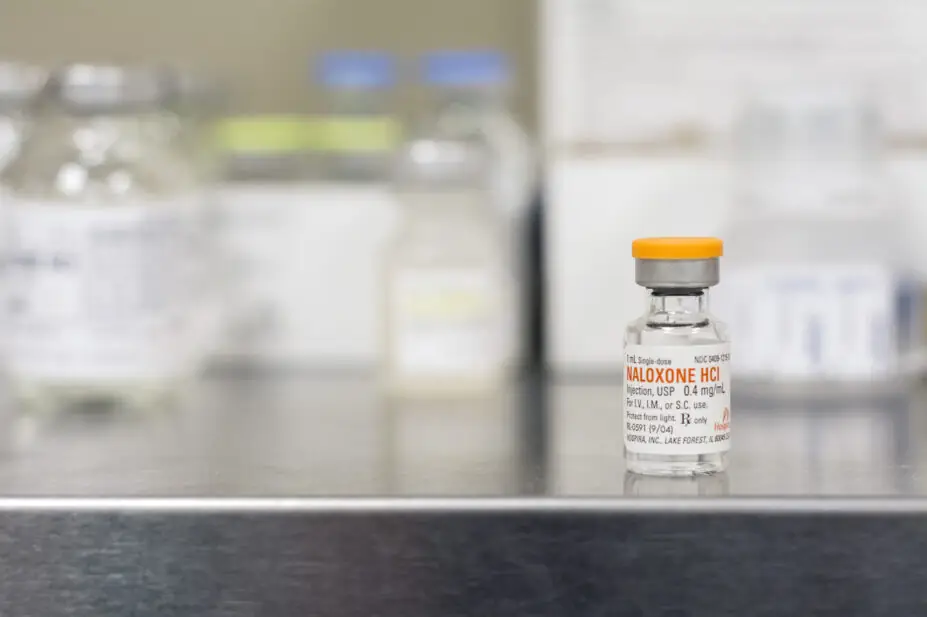 A vial of Naloxone used for opiate drug overdoses