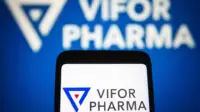 Vifor Pharma logo on mobile phone screen