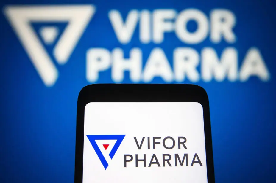 Vifor Pharma logo on mobile phone screen