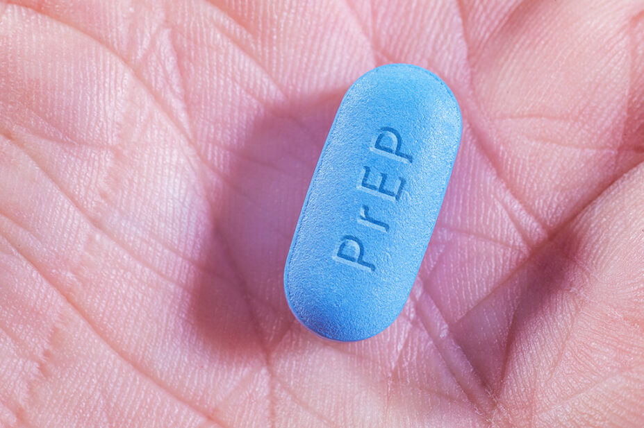 PrEP pill in the palm of a person's hand