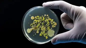 A Petri dish containing bacteria