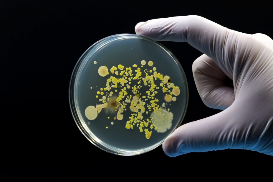 A Petri dish containing bacteria