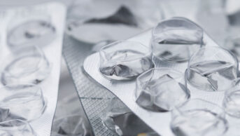 An empty packet of medicine tablets