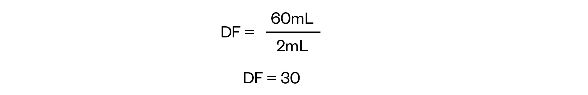 DF = 60mL over 2mL
DF = 30