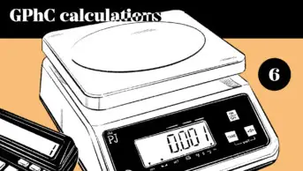 Stylised illustration of scales and a calculator with the words 