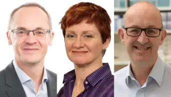 From left to right: David Alldred, professor of medicines use and safety at the University of Leeds; Rachel Elliott, professor of health economics at the University of Manchester; and Ian Maidment, professor in clinical pharmacy at Aston University