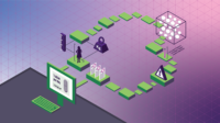 Behind computer with dosage on screen, process to work out correct dose is shown in isometric projection