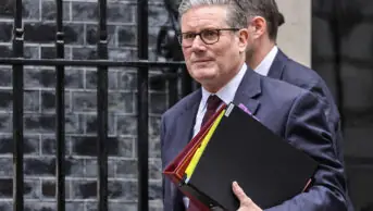 Keir Starmer, prime minister, walking outside Downing Street