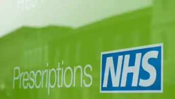NHS prescription sign in window
