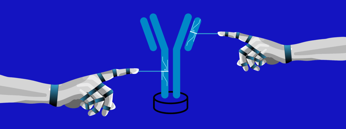 Robot arms create an antibody