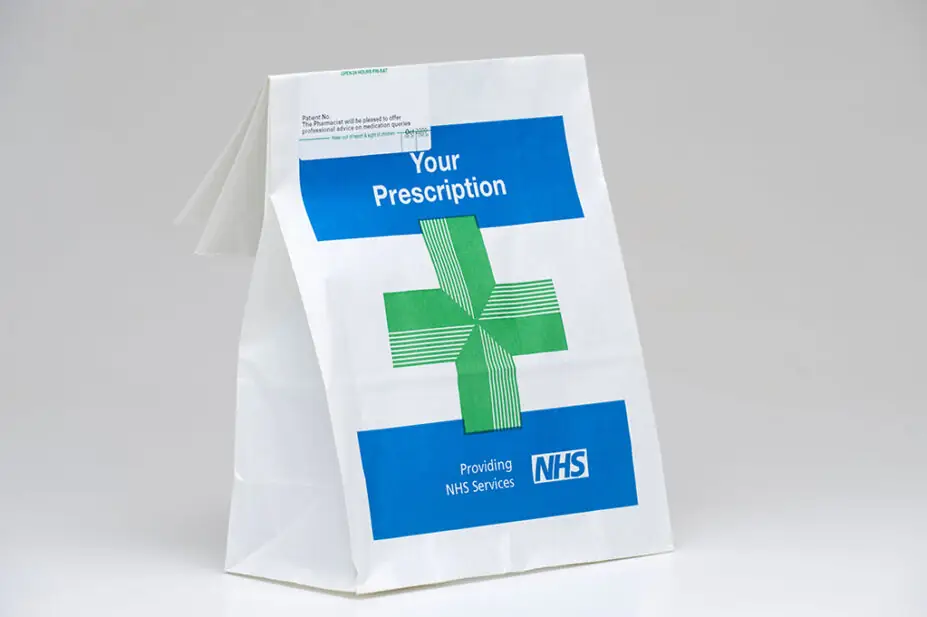 An image of a NHS prescription bag