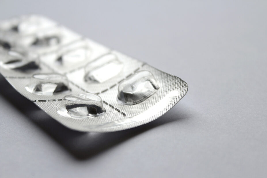 An image of an empty packet of tablets