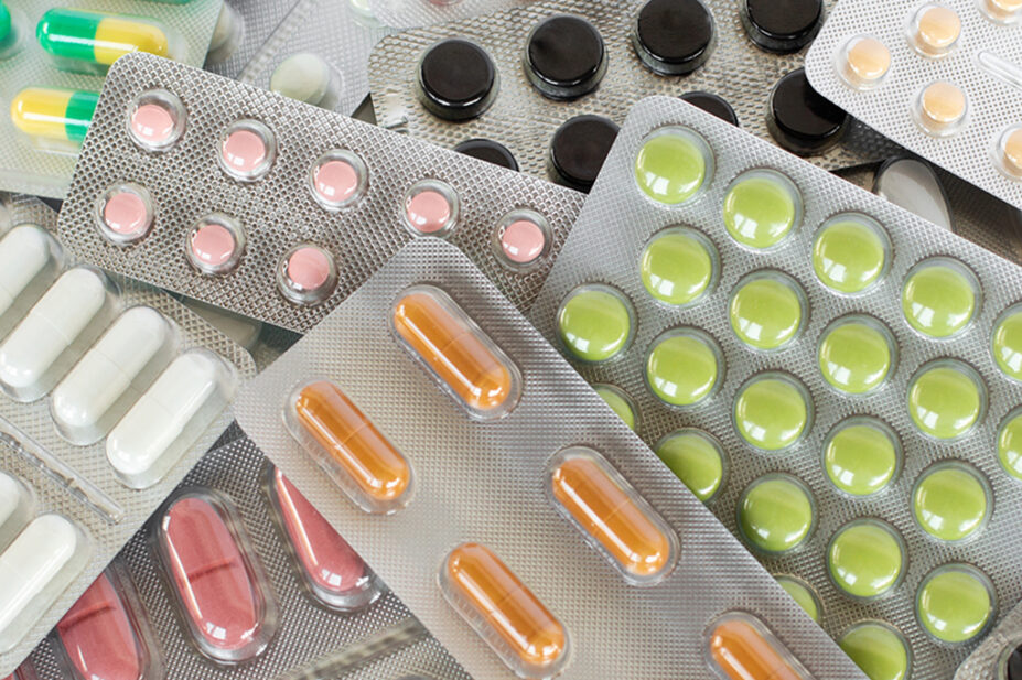 An assortment of different medicines in blister packs