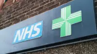 NHS prescription signage outside