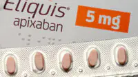 Packet of apixaban, a blood thinning medicine