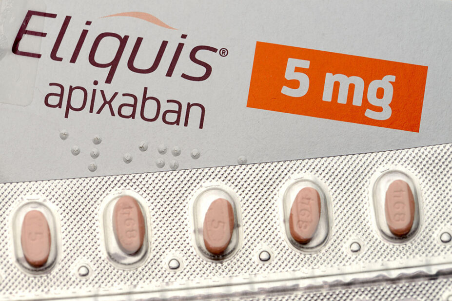 Packet of apixaban, a blood thinning medicine