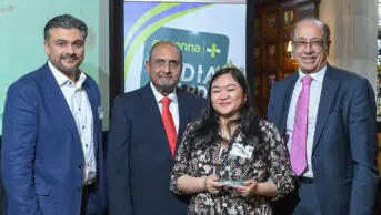 From left to right: Brij Valla, managing director of Avicenna Membership Services; Mahesh Gadhvi, director of Coversure Westminster; Siobhan Chan, senior features editor at The Pharmaceutical Journal; and Salim Jetha, chair of Avicenna