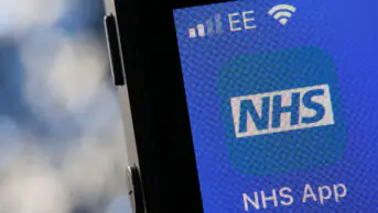 An image of the NHS app on an iPhone