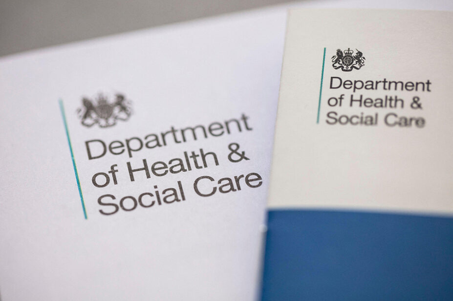A photo of official letters from the Department of Health & Social Care