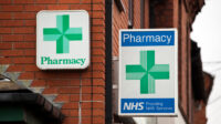 Signs outside a community pharmacy
