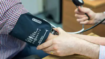 Blood pressure measurement in progress