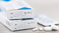 Close up of medicine boxes