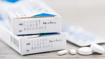 Close up of medicine boxes