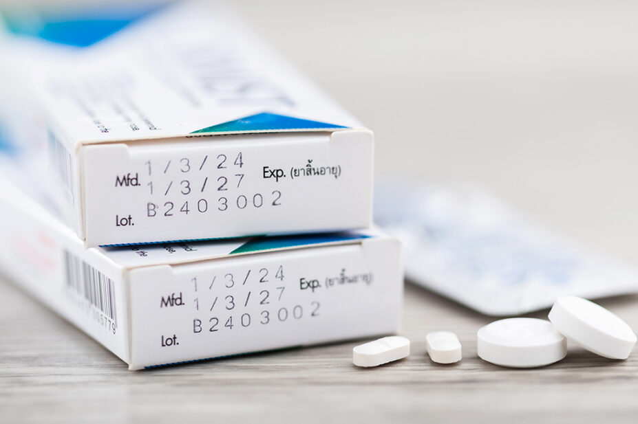 Close up of medicine boxes