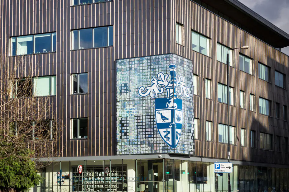 Picture of the Royal Pharmaceutical Society Head Office in East Smithfield, East London, UK, opened in 2015, architect BDP
