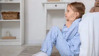 A child suffers from an ear infection