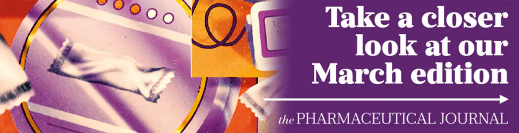 Banner showing the artwork for "Everything you need to know about nicotine oral pouches" (a pouch tin and some floating pouches) and the words "Take a look at our march issue"