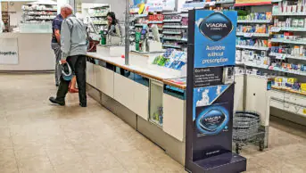 Interior of community pharmacy