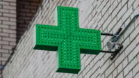 Pharmacy cross on external wall