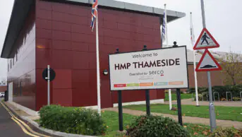 An image of the entrance to HMP Thameside