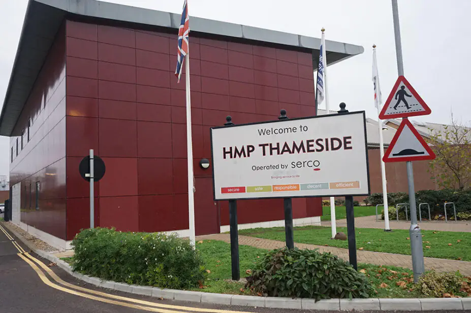 An image of the entrance to HMP Thameside