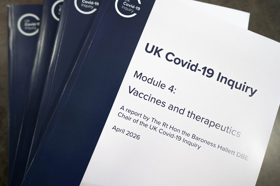 An image of several copies of the UK COVID-19 inquiry report