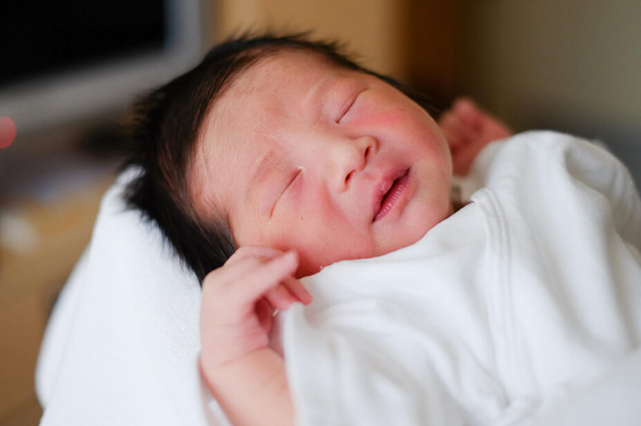 A newborn baby in the hospital