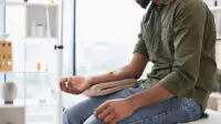 A man receives cancer treatment via an IV
