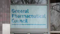 The sign outside of the General Pharmaceutical Council headquarters