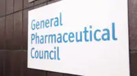 The sign outside of the General Pharmaceutical Council's headquarters