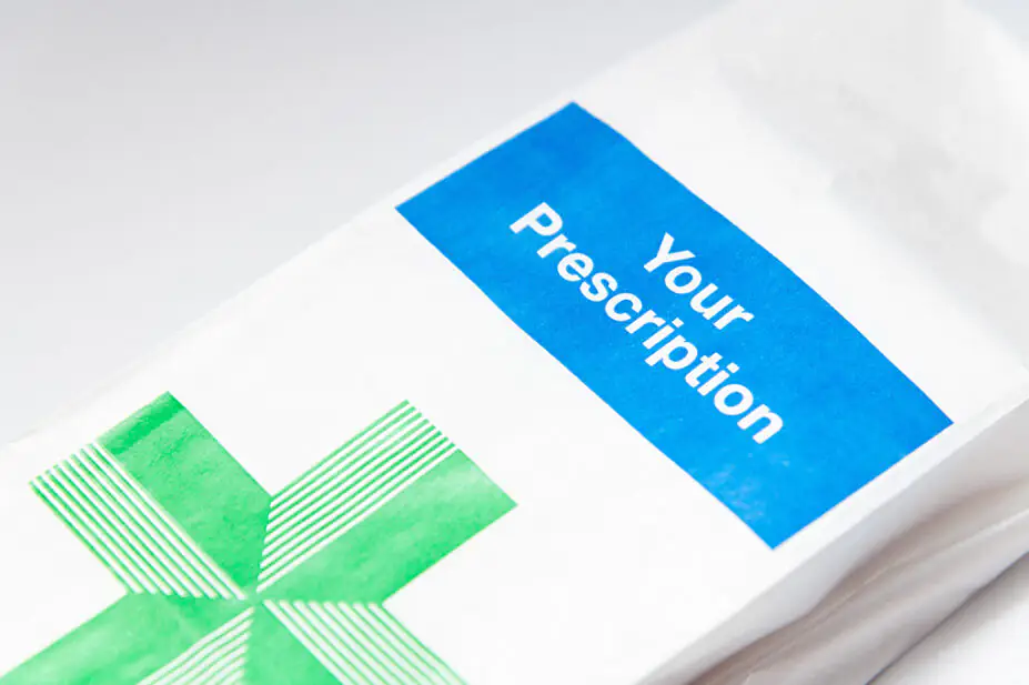 An image of a NHS prescription bag