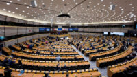 View of the chamber during a plenary session at the European Parliament in Brussels, Belgium