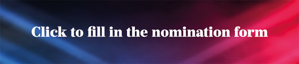 Spotlight image with the text "click to fill in the nomination form"