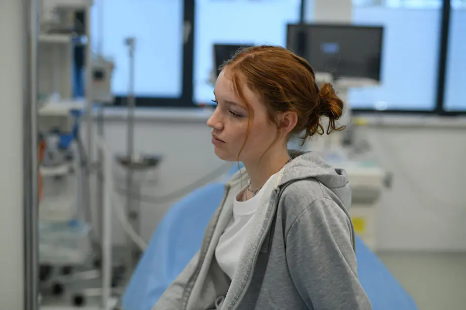Teenager waiting for medical appointment