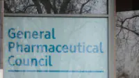 The sign outside of the General Pharmaceutical Council headquarters