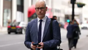 3EFA3BX Britain's Member of Parliament Stephen Kinnock arrives at the Ministry for Health in London, Thursday, May 14, 2026