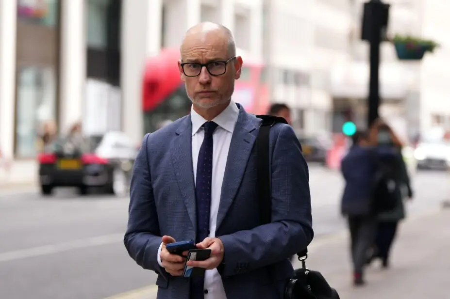 3EFA3BX Britain's Member of Parliament Stephen Kinnock arrives at the Ministry for Health in London, Thursday, May 14, 2026