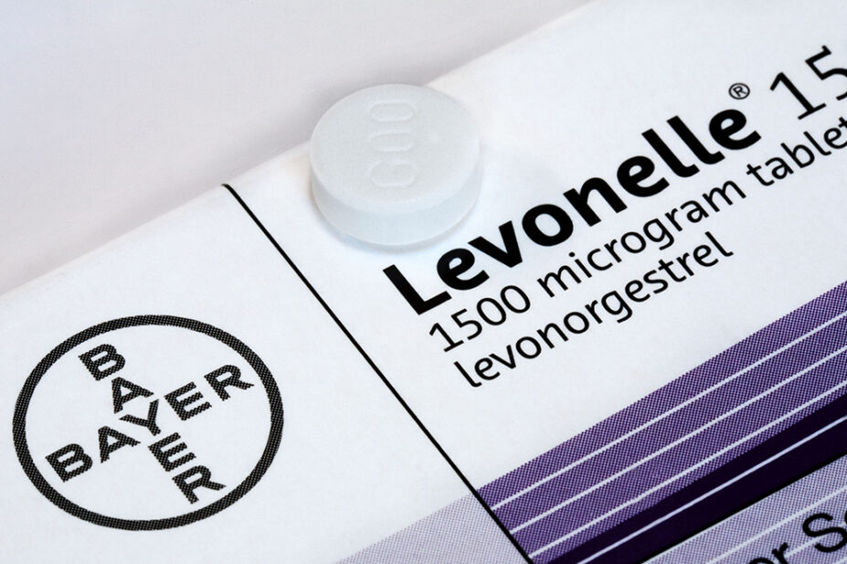 A close-up of a box of Levonelle tablets